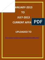 January-2013 to July 2013 Current Affairs