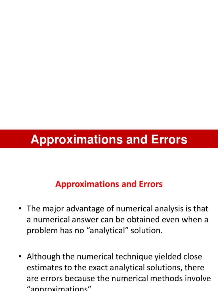 Approximations and Errors in Numerical Analysis | PDF | Approximation ...