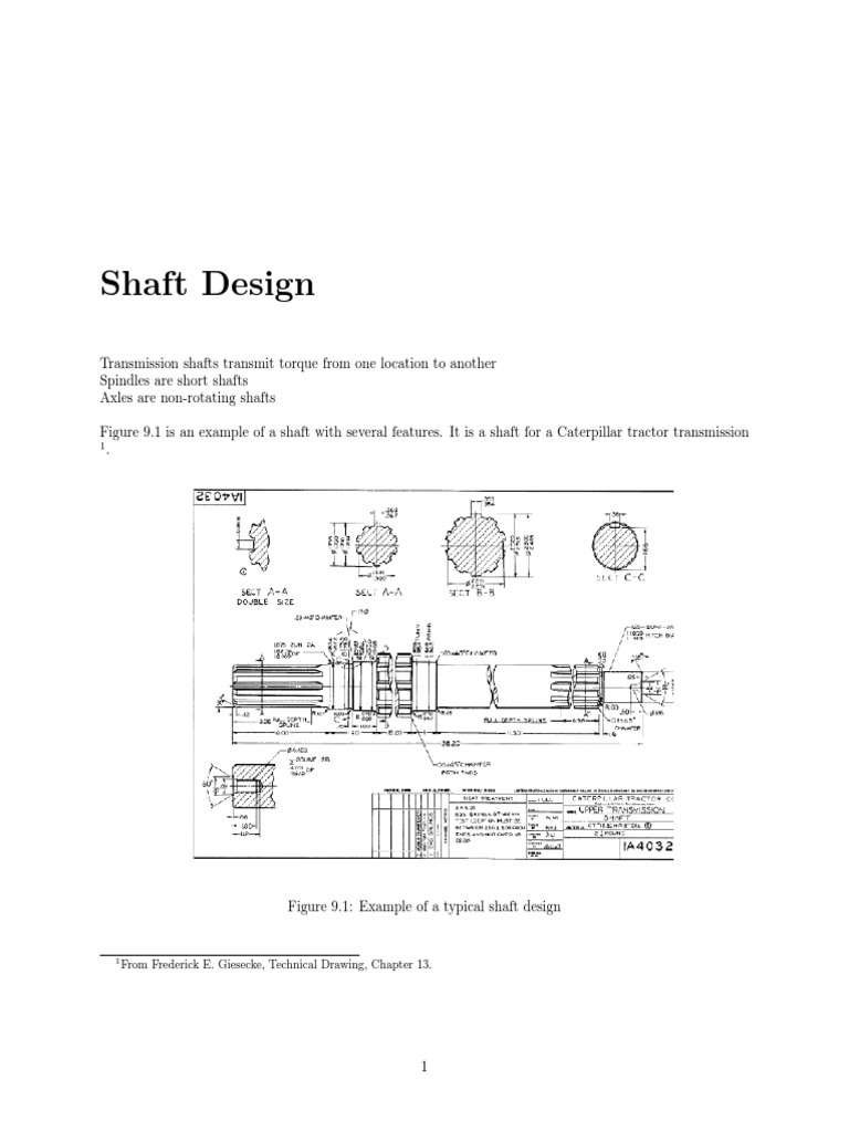 Shaft Design Engineering Tolerance Axle