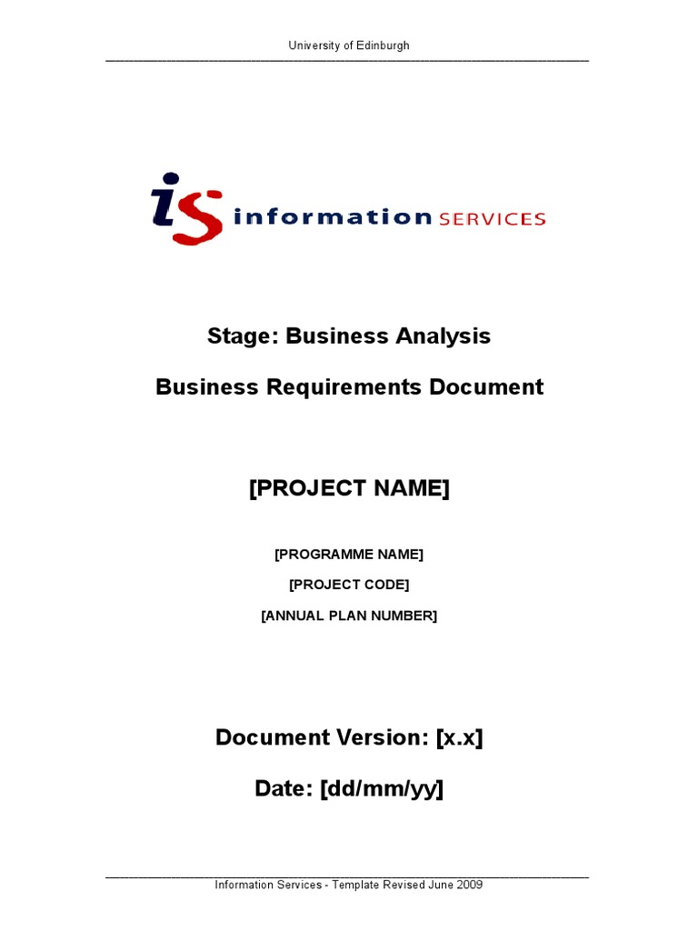 Business Requirements Document Template | PDF | Business Analysis ...