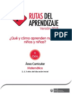 Fascículo Rutas Del Aprendizaje 2015 Nivel de Educación Inicial II Ciclo: Matemática