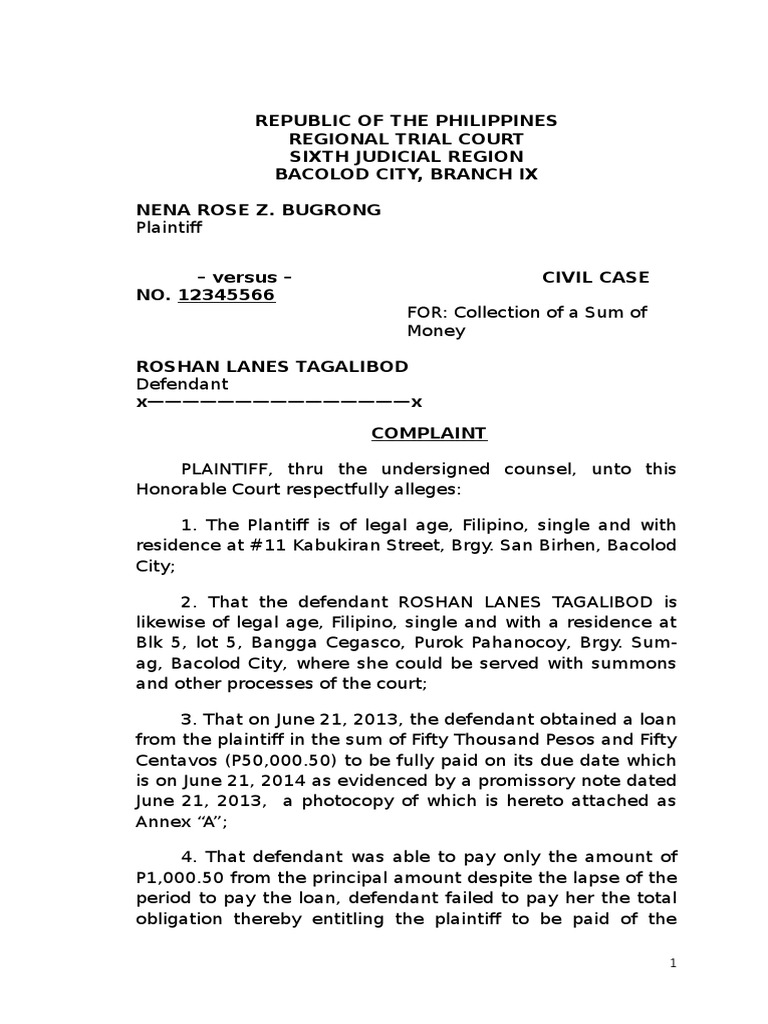Complaint Affidavit Civil Case 2 FINAL | PDF | Lawsuit | Complaint
