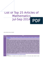 Top 25 Articles of Mathematics