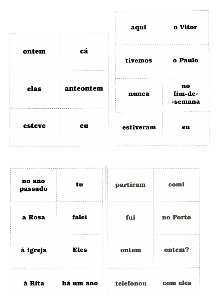 Escolha Was Ou Were Para Completar As Frases No Passado