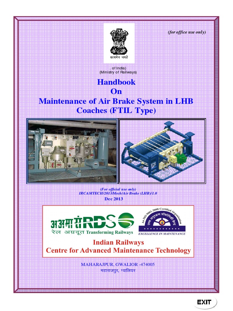 LHB Handbook On Maintof Air Brake System in LHB Coaches (FTIL Type