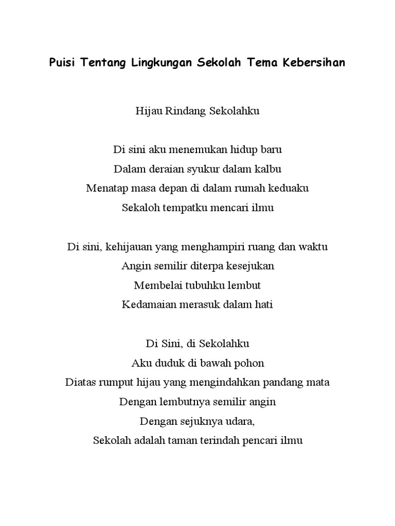 Puisi Sekolah Semua Tema