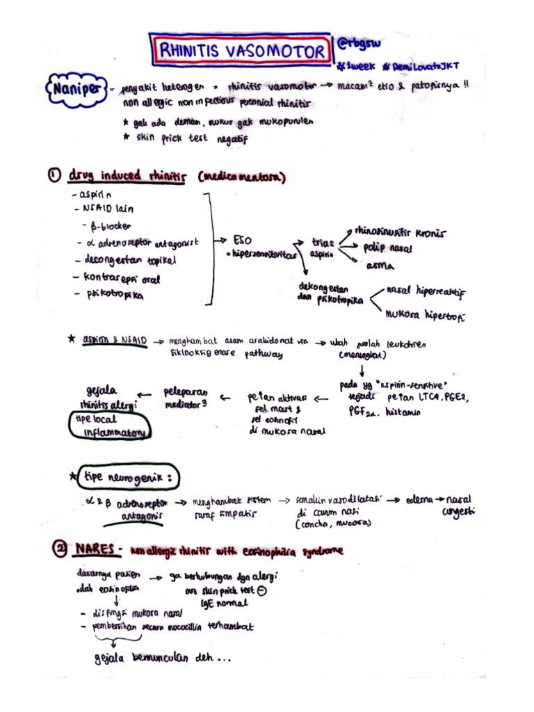 Mekanisme Rhinitis Vasomotor | PDF