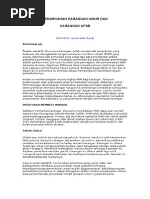 Pemarkahan Karangan Upsr Pdf