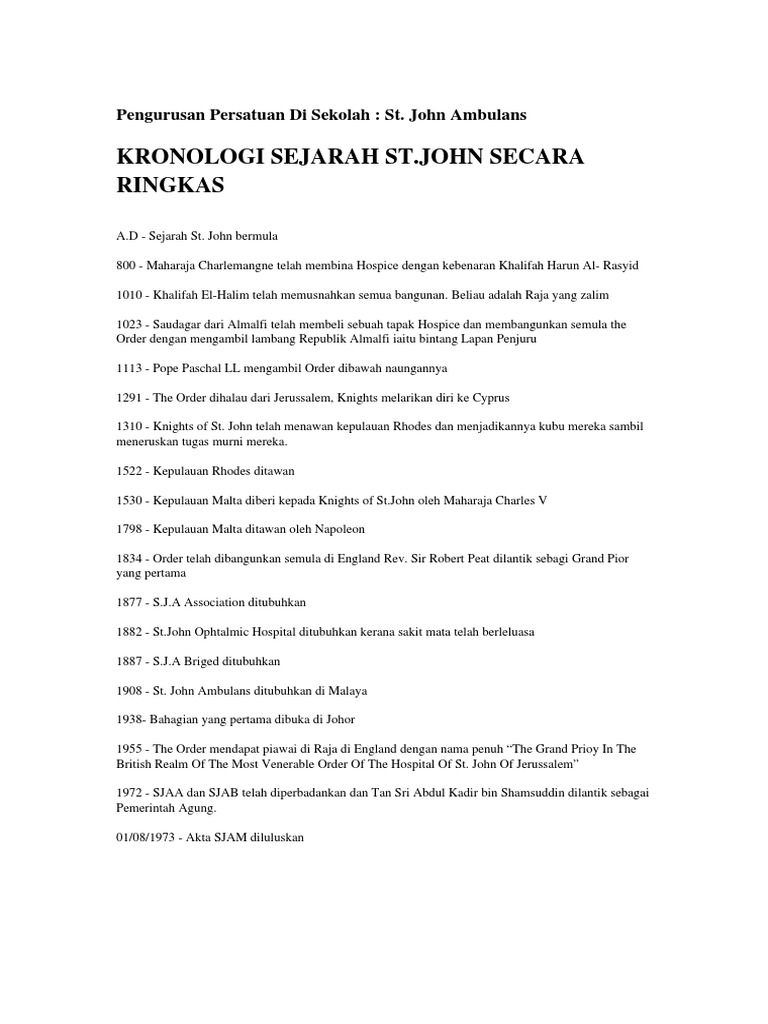 Kronologi ST John | PDF
