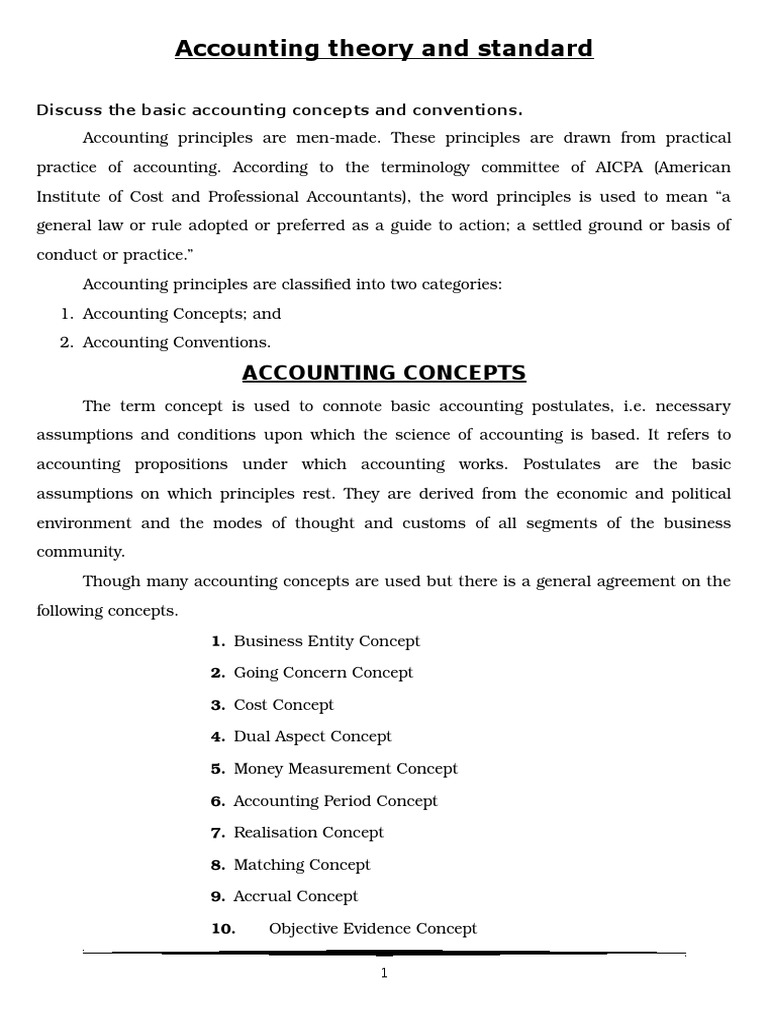 Accounting Concepts and Conventions Explained | PDF | Expense | Debits ...