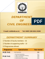 Department OF Civil Engineering: E-Mail: Civil@nitc - Ac.in Tel: 0495 228 6201/6200