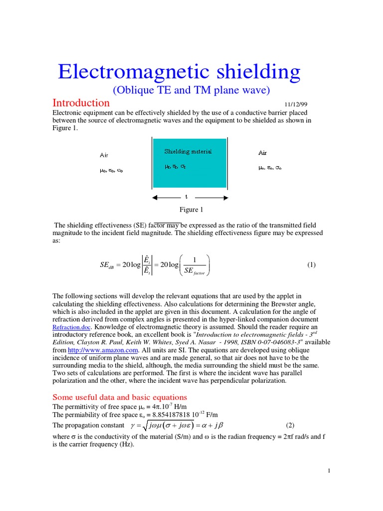 Shielding - General - Electromagnetic Shielding | PDF | Sine | Motion ...