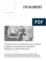 Tovarăşi de-ai lui Vasile Ernu de la Răsărit pregătesc destabilizarea Republicii Moldova la ordinul Moscovei