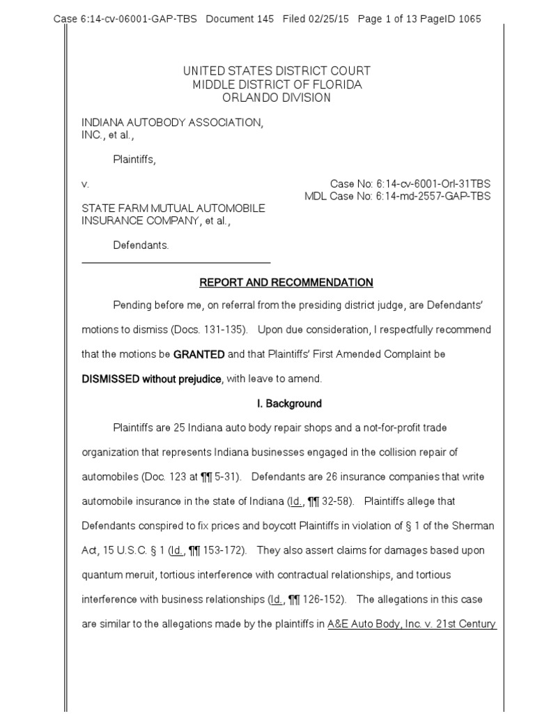 20150225 (145) Magistrate's Report and On Motions To