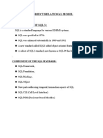 6) Object Relational Model: Component of The SQL Standard