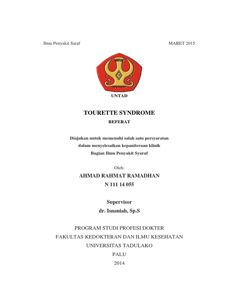 Реферат: Tourette Syndrome Essay Research Paper Tourette SyndromeTourette