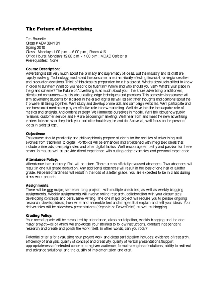 Future of Advertising Course Overview | PDF | Online Advertising ...