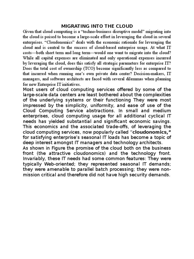 Migrating To Cloud | PDF | Data Center | Cloud Computing