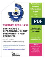 Grade 6 TRansitions Parent Invite To PDCI 2015