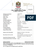 Visa Application Form: Consular Section