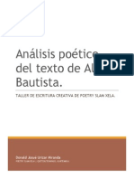 Análisis Poético Del Texto de Aldo Bautista, Por Donald Urizar.