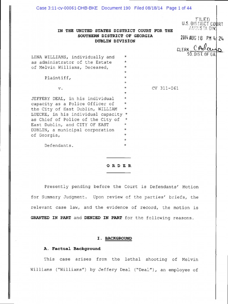 Order - MSJ-3 | PDF | Summary Judgment | Search And Seizure