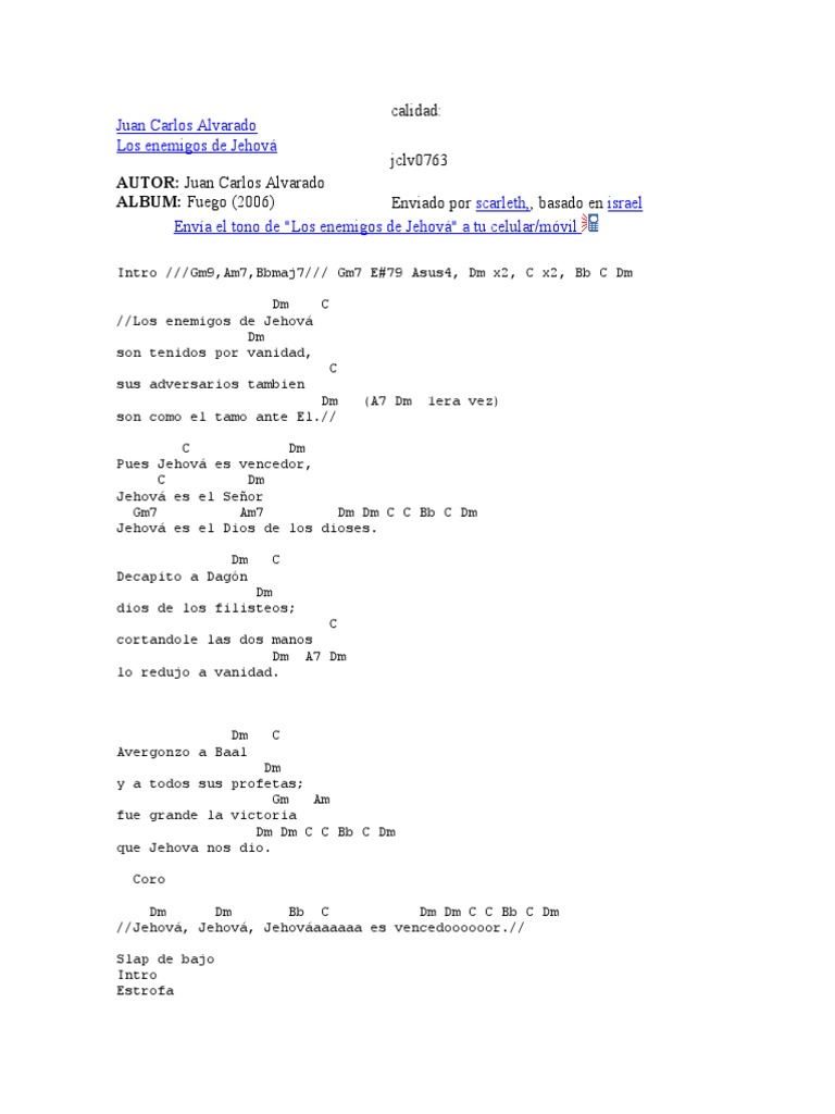 Acordes Los Enemigos de Jehova PDF