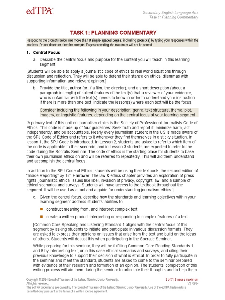 Bramhall Planning Commentary | PDF | Educational Assessment | Journalism