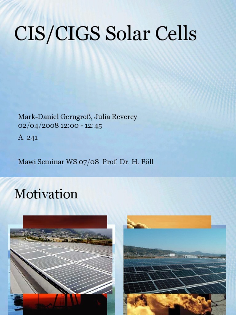 Cis Cigs Solar Cells3102 Pdf Thin Film Solar Cell Solar Cell