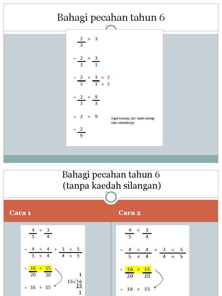 Bahagi Pecahan Tahun 6 Pdf