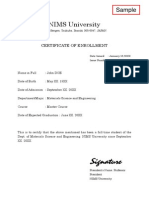 Sample Enrollment Certificate PDF