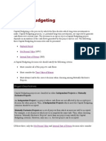 Capital Budgeting: Payback Period Net Present Value Internal Rate of Return