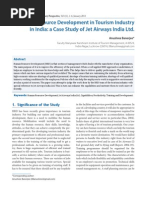 Human Resource Development in Tourism Industry in India: A Case Study of Jet Airways India LTD