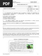 Avaliação Escrita I 8º Ano