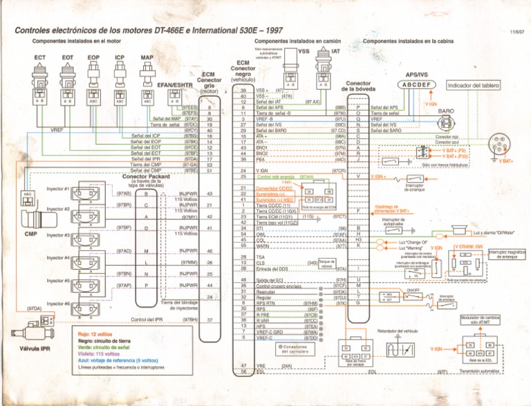 Diagrama Electrico De Motor Dt466e International T444e Ecm D