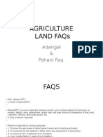 Agriculture Land Faqs: Adangal & Pahani Faq