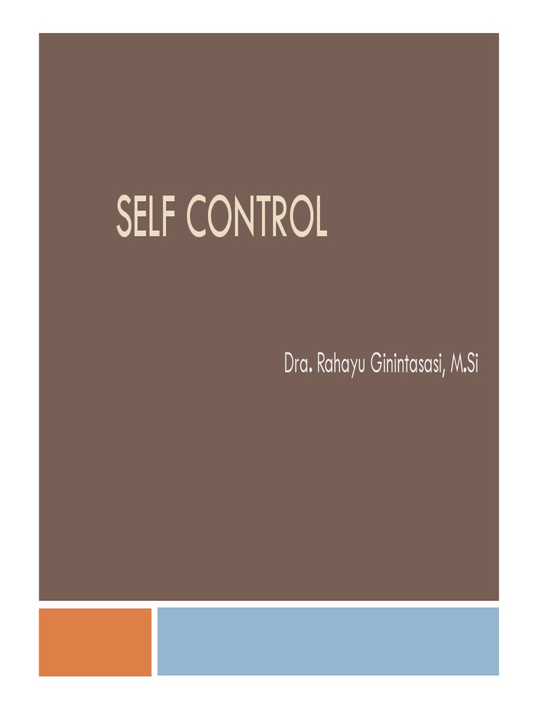 Dimensi dan Pengembangan Self Control | PDF | Pengembangan Diri