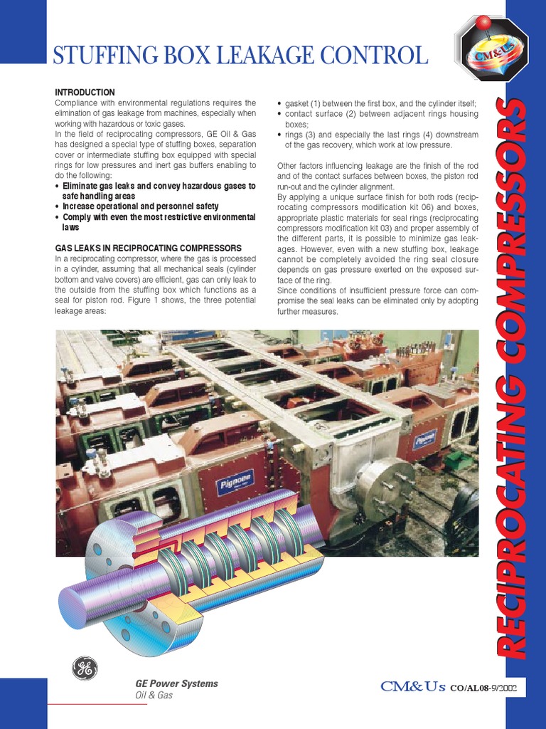 Stuffing Box leakage reduction Gas Compressor Cylinder (Engine)