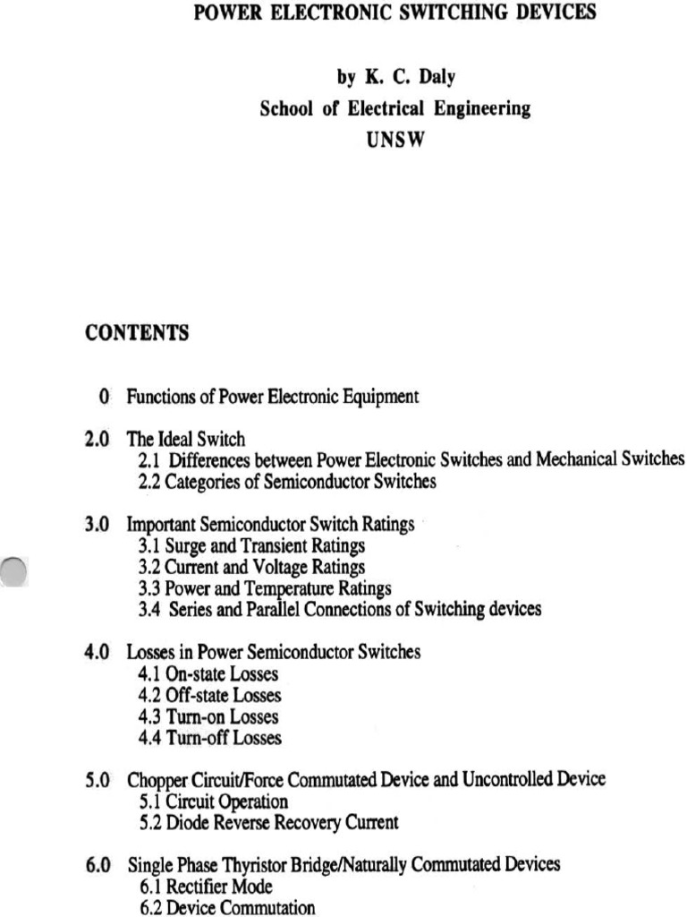 Switching Devices PDF Power Electronics Field Effect Transistor
