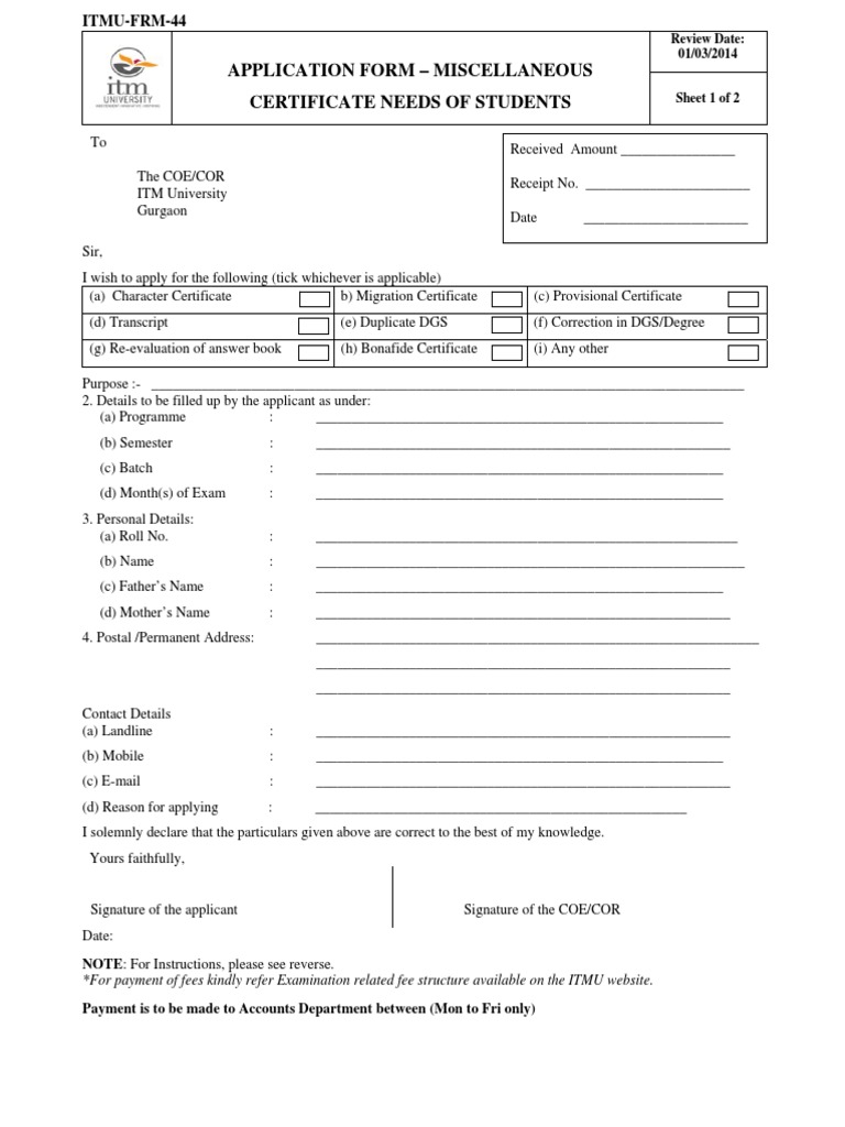 44-Application Form - Miscellaneous | PDF | Affidavit | Notary Public