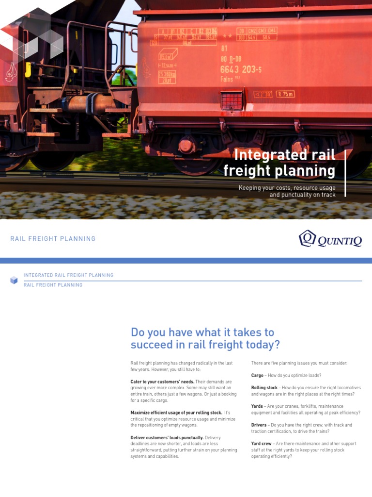 Brochure Integrated Rail Freight Planning en | PDF | Rail Transport ...