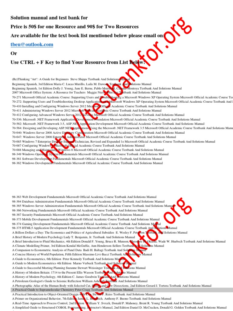 Solution Manual and Test Bank | PDF | Microsoft Windows | Microsoft
