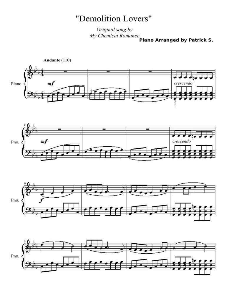 My Chemical Romance - Demolition Lovers Sheet | PDF