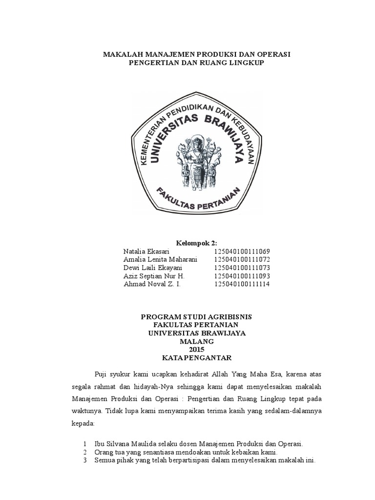 Makalah Ruang Lingkup Mpo