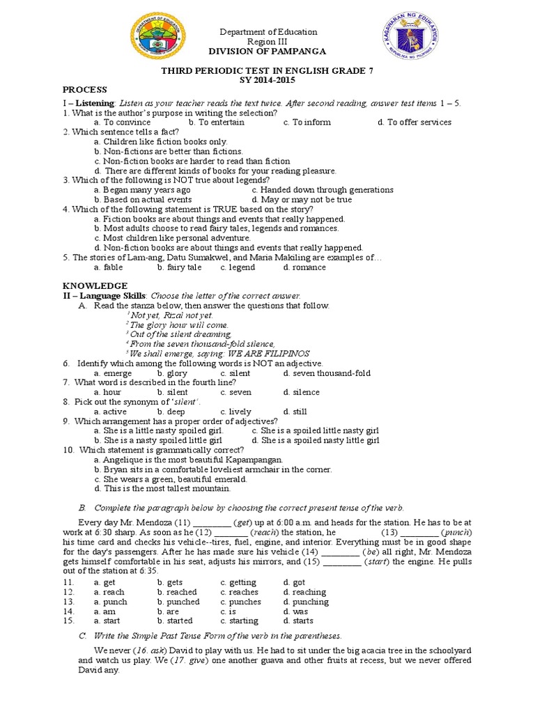 English Worksheets Land Answer Key