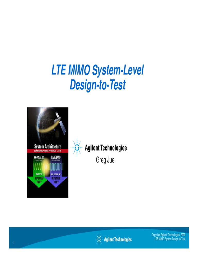 LTE MIMO System-Level D I T T T Design-to-Test: Greg Jue | PDF | Mimo ...