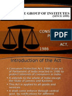 Consumer Protection Act 1986 Summary