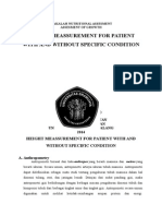 Height Meassurement for Patient With and Without Specific Condition