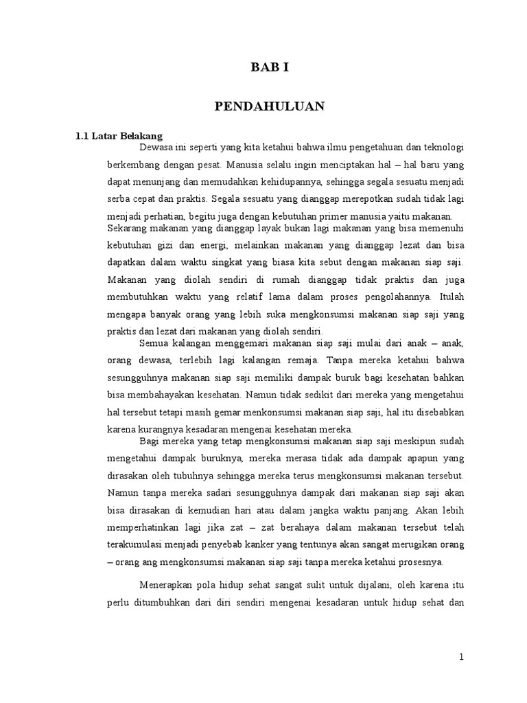 Contoh Teks Laporan Hasil Observasi Tentang Makanan Cepat