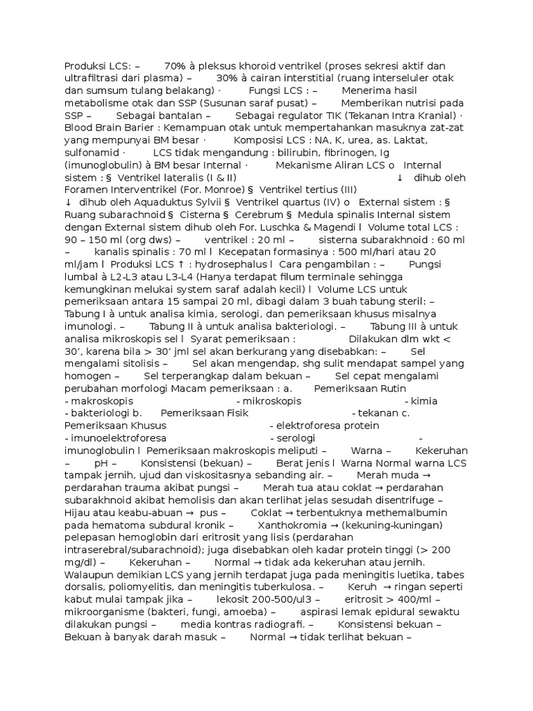 Analisis dan Pemeriksaan LCS Otak | PDF | Metode & Bahan Ajar